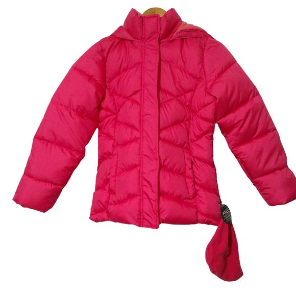 CB SPORTS Girls Puffer Jacket, Large (14-16), Pink Coat + Free Fleece Beanie - Picture 1 of 15